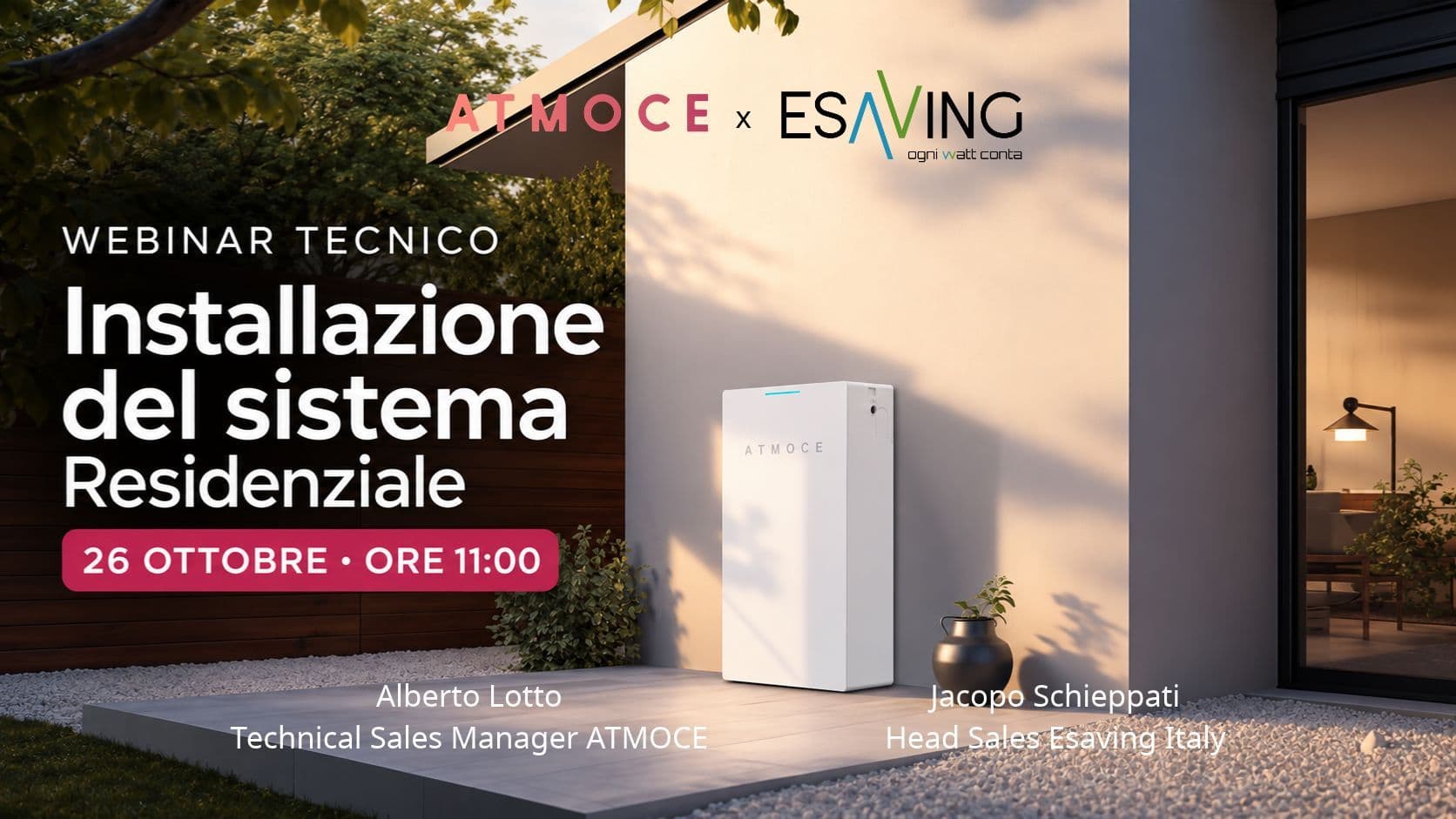 Webinar tecnico ESAVING × ATMOCE Italia