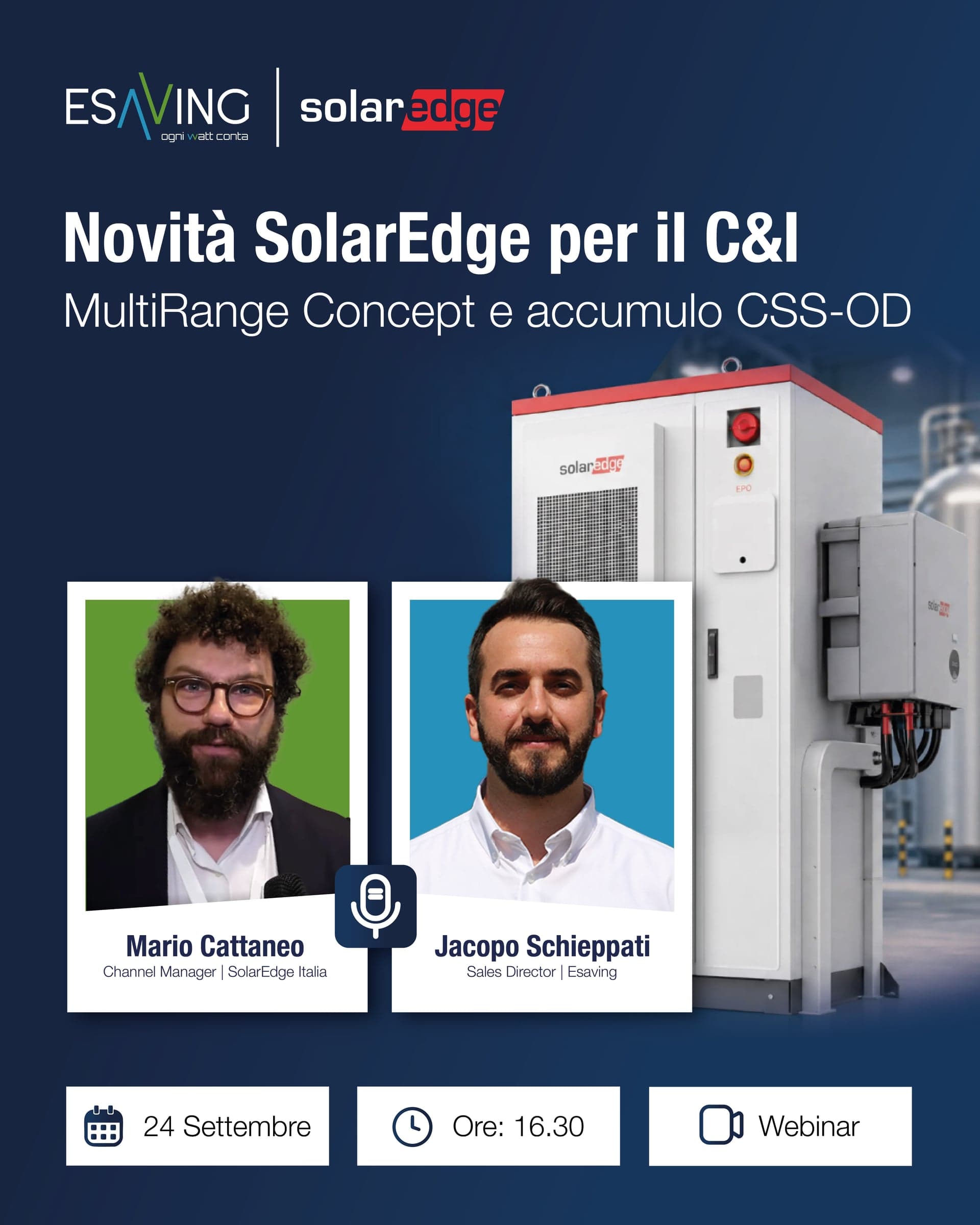 Webinar Esaving & SolarEdge | Inovacionet në C&I: MultiRange Concept dhe akumuluesi CSS-OD