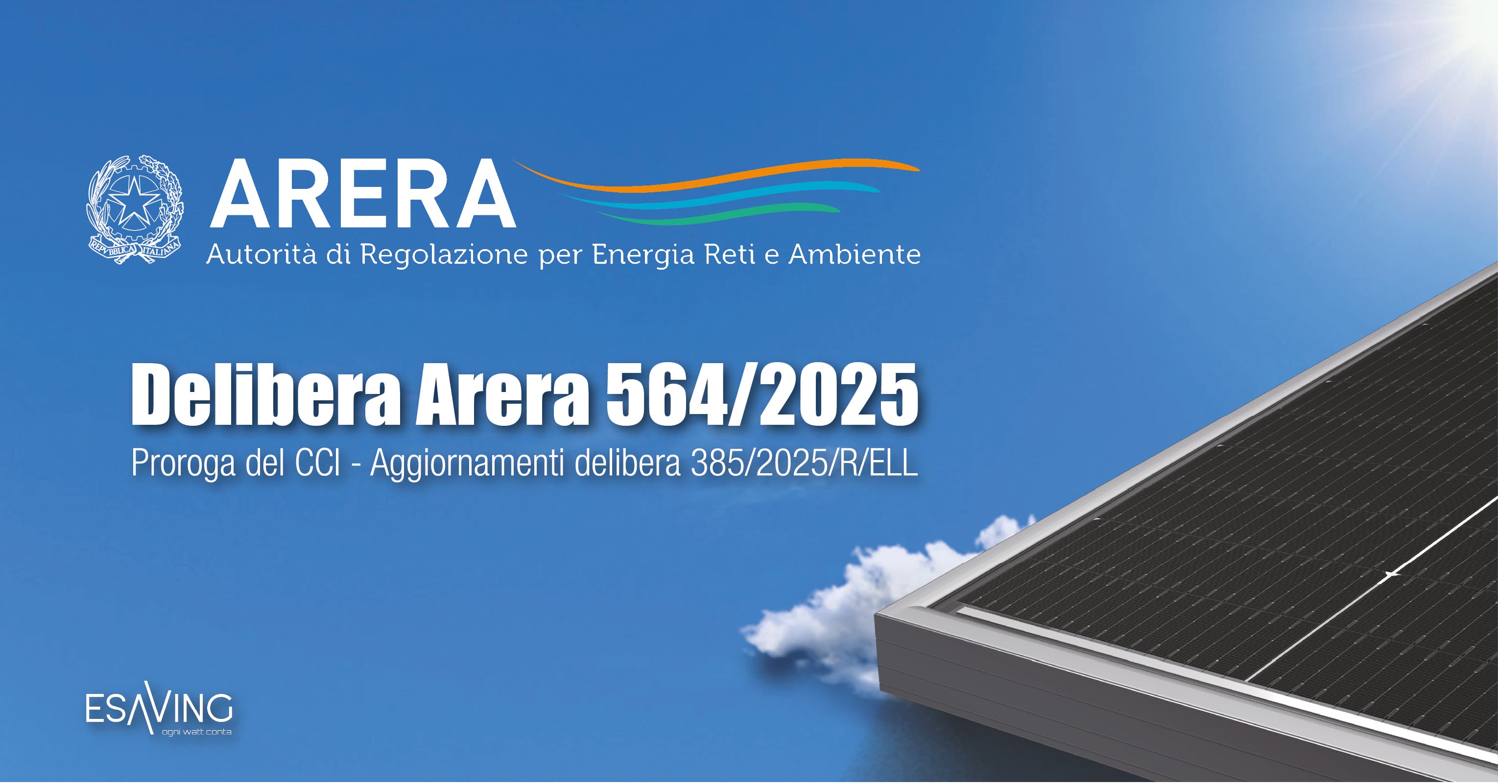 CCI EXTENSION: New Deadlines Resolution 564/2025/R/EEL for Italy